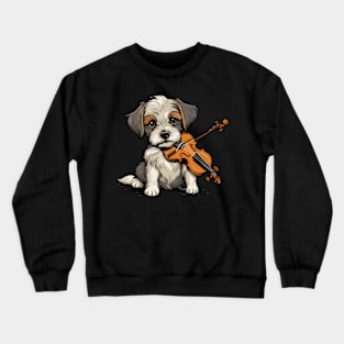 Dog playing violin Crewneck Sweatshirt